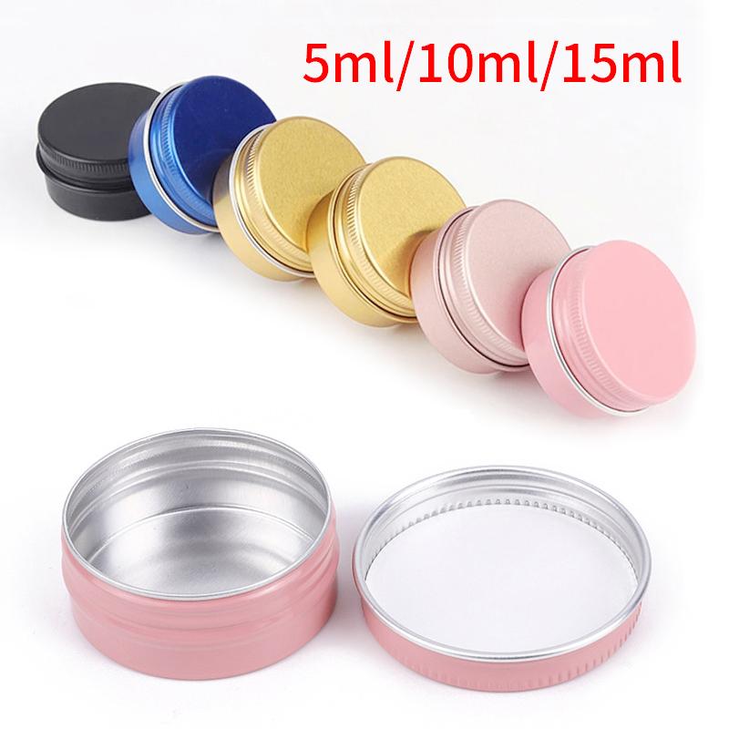 10 шт. алюминиевая жестяная банка-контейнер 5 мл/10 мл/15 мл пустая для крема бальзама для ногтей свечи косметические круглые