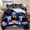 Bts Global Music Sensation Three-piece set (1 * duvet cover + 2 * pillowcase, without core) 2D Flat Christmas birthday gift Duvet cover and pillowcase