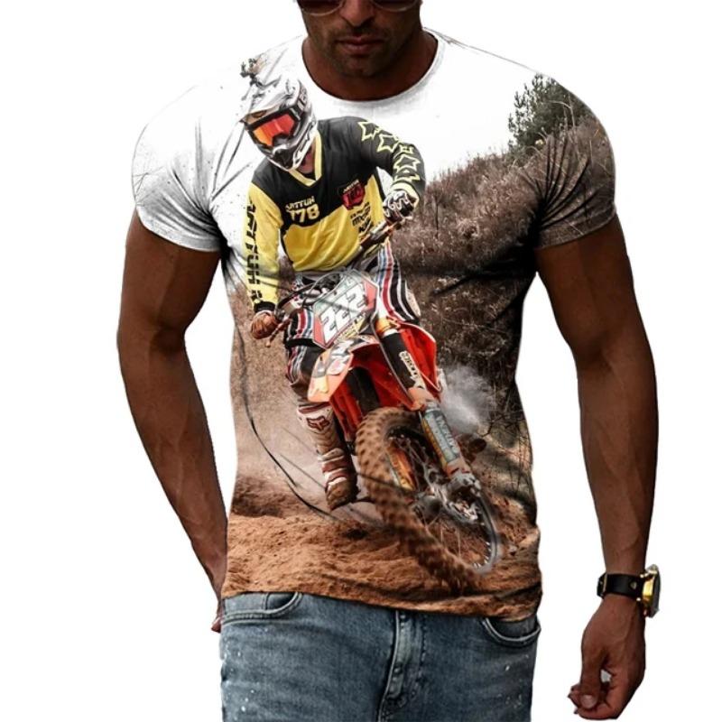 Новая модная крутая 3D футболка с рисунком мотокросса для мужчин, летняя трендовая хип-хоп футболка в стиле Харадзюку с принтом, рисунок мотоцикла O Colla