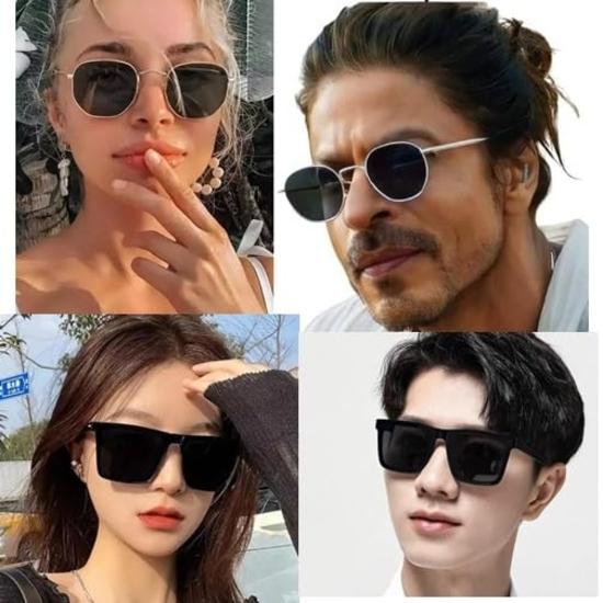 Солнцезащитные очки Sheomy Square для мужчин, набор из 4 очков унисекс, женские очки, квадратные солнцезащитные очки, женские черные солнцезащитные очки, комбинированные солнцезащитные очки унисекс