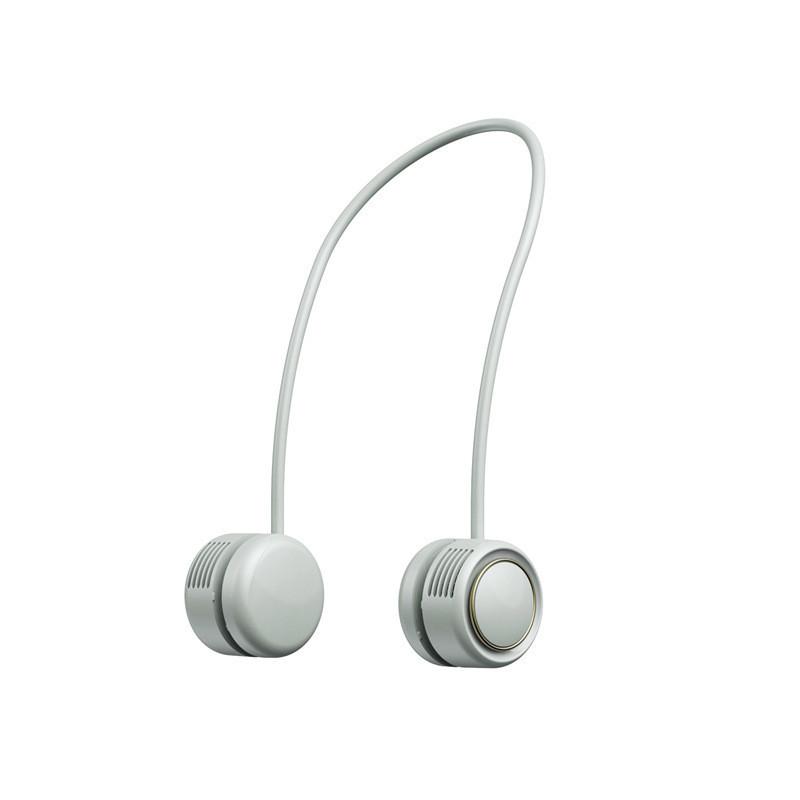 Mini Leaf Less Neck Hanging Fan Portable USB Charging Small Fan Silicone High-capacity Battery Fan 118*59*42mm