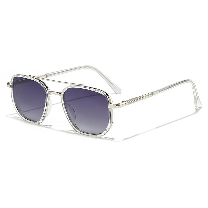 New polarized sunglasses with a high-end design, featuring a double-bridge frame, offering a stylish and unique look for both men and women, perfect