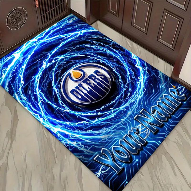 Name Custom Edmonton Oilers Logo Carpet Rug for Living Room Bedroom Home Sofa Decoration,Kids play Non-slip Floor Mat