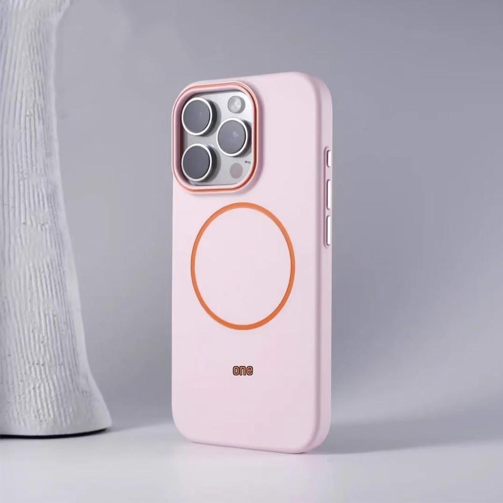 Тонкий магнитный кольцевой чехол для iPhone 15/16 Pro Max с блоком цветов для рамки объектива - Защитный дизайн, безопасный для кожи