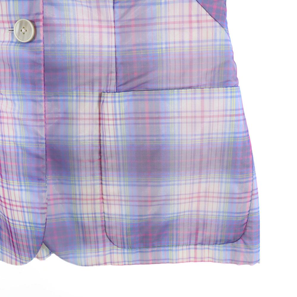 Неношеный JIL SANDER сделано в Италии Клетчатый приталенный пиджак 36 Фиолетовый Женский Б/У