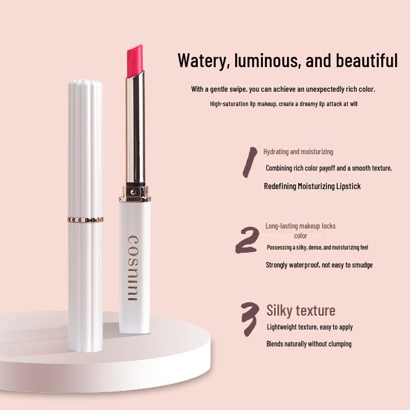 Вирусная помада-ракушка: Дизайн шпильки, Перламутровый питахайя, Стойкий, Не отпечатывающийся розово-красный