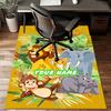 1PC Custom Name Jungle Safari Friends Theme Floor Mat Ideal for Living Room, Game Rooms, Office, Bedroom, Floor Mat Playful Design