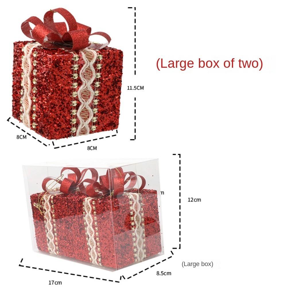 Lace Gift Box Christmas Tree Ornament Plastic DIY Crafts Painted Christmas Gifts Boxes Pendant Hanging Ornament New Year