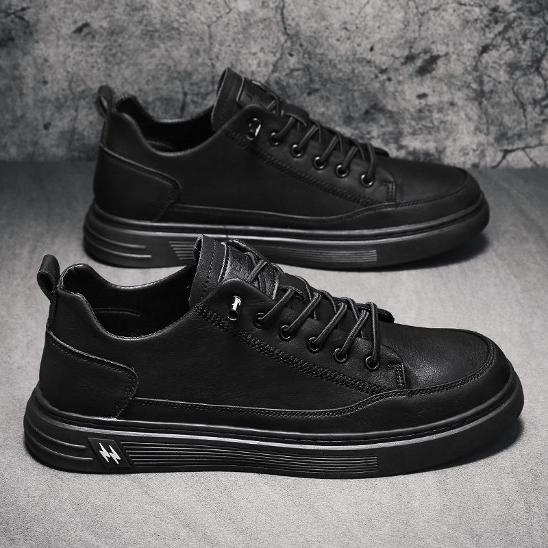 Модная мужская обувь весна-осень 2024 года, новая мужская повседневная обувь из кожи, повседневная кожаная обувь в британском стиле, трендовая спортивная обувь для мужчин