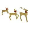 Праздничное украшение в виде оленя, золотистый светодиод, простая сборка, 3 предмета, семейный декор в виде оленя для рождественского фестиваля, двор