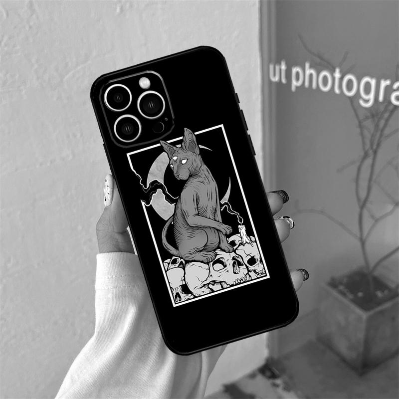 Чехол-кошелек Лунный Таро Кот-Ведьма для iPhone 16 15 11 12 13 14 Pro Max Plus XS X XR 12 13 Mini Задняя крышка