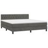 3141498 vidaXL Lit à sommier tapissier et matelas Gris foncé 180x200cm Velours