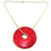 [P9553] — Дизайнерское колье «Нора» золотисто-красного цвета — 6 см