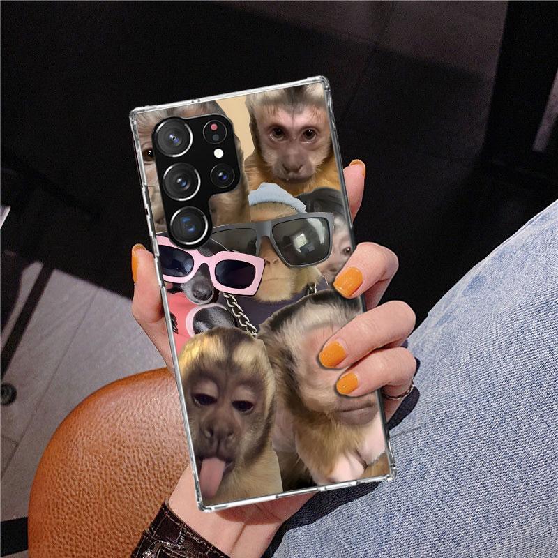 Monkey Memes Phnoe Case for Samsung Galaxy S26 S25 Edge S23 S24 Ultra S22 Plus S21 S20 FE Unique Cover Soft Coque Galaxy S25 S23