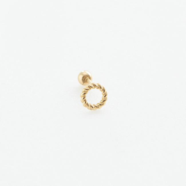 Круглые серьги-гвоздики Lunne 14K витые (14-каратное золото) S14