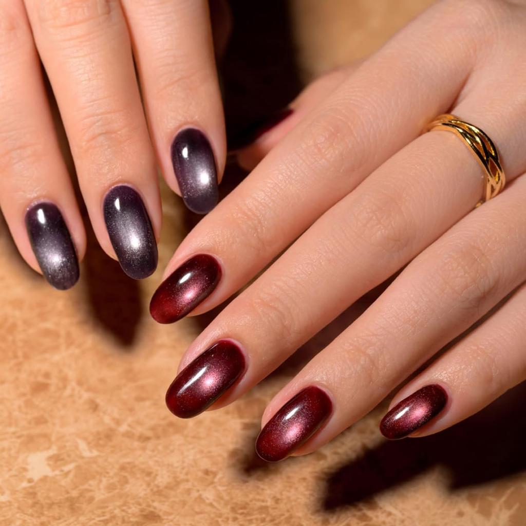 Magnetism Gel by Gel Me 1 - 23. Cherry Noir (10ml) Self-Magnetic Gel Nail Polish, LED/UV Curing, Salon-Quality 3-Step Magnet Nail Art