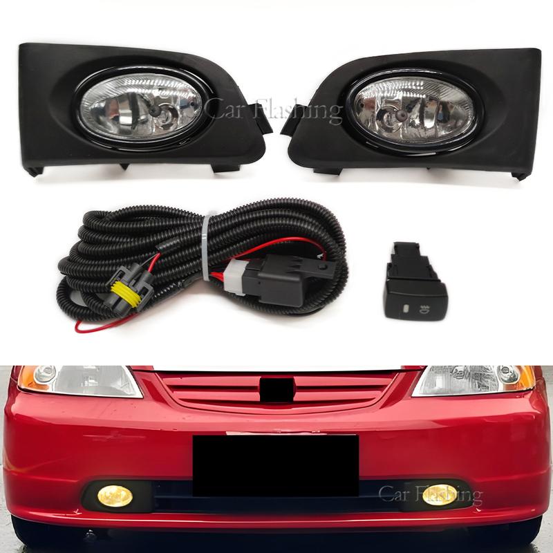 Car LED Front Bumper Light For HONDA Civic 2001 2002 ES Drive Fog Lamp Harness Kit Fog light cover with Wire Switch Bulb