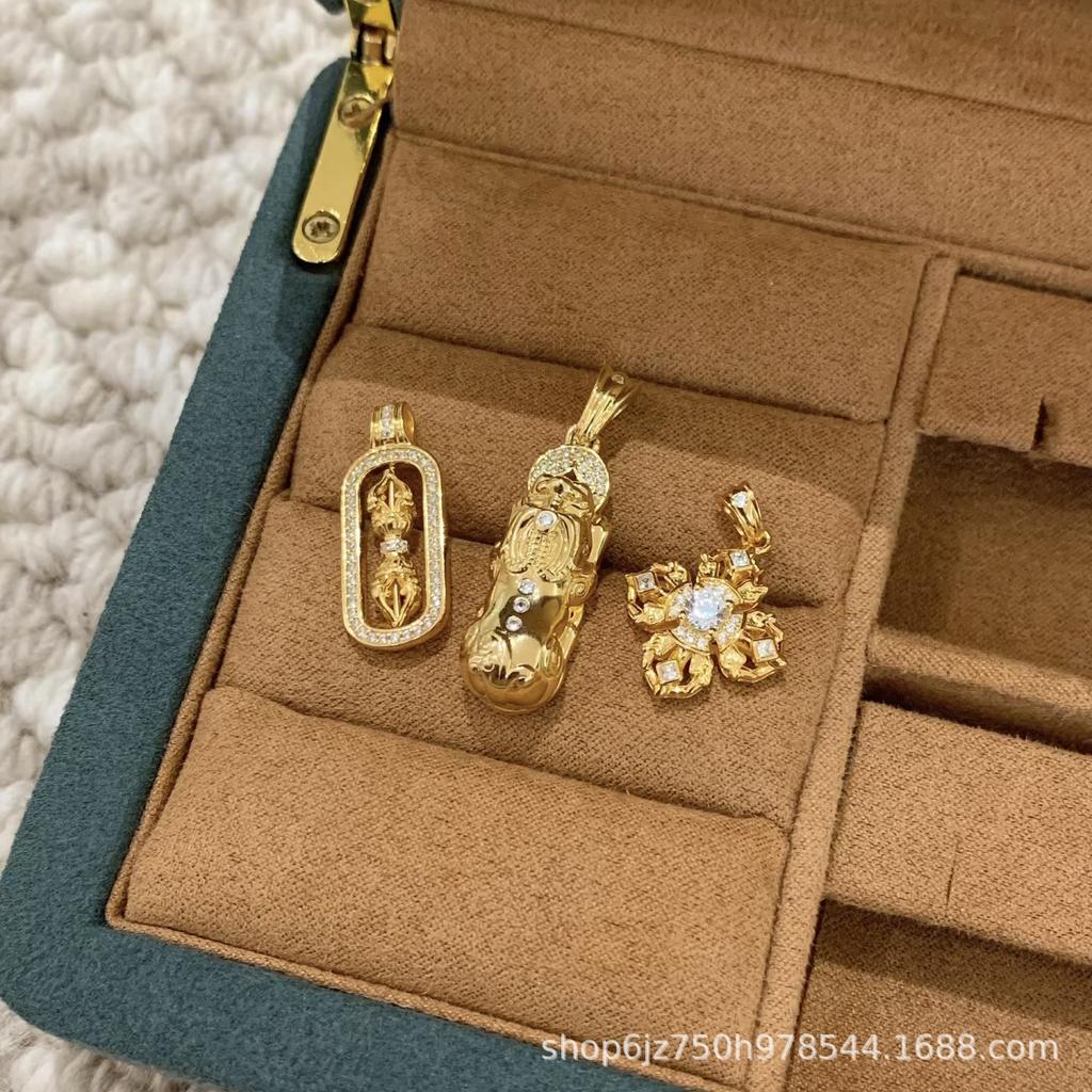 Медная монета Пиксю Ваджра Пестик Ожерелье Женский Национальный Стиль Подвеска Привлекает Богатство и Сокровища, Высококлассная Цепочка на Ключицу Легкая Роскошь