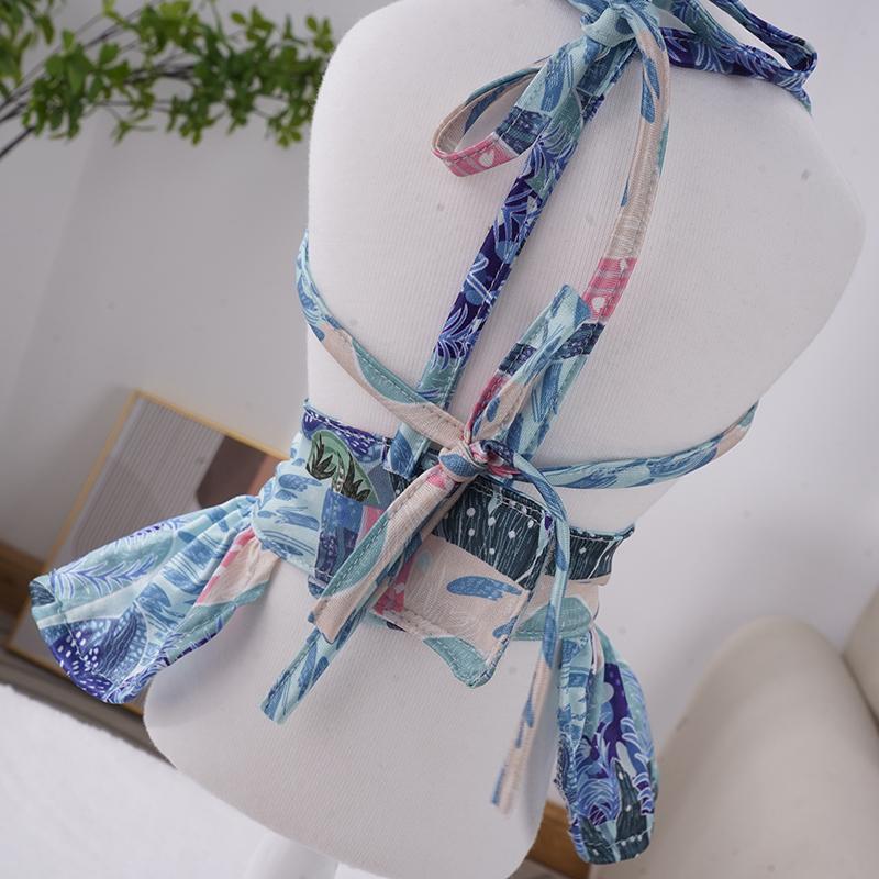 Пляжный купальник-бикини для домашних животных, комплект для маленьких собак с леопардовым принтом, летняя одежда для щенков, юбка, шнауцер, мопс, талисманы, купальники