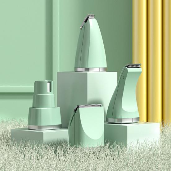 1 Set Cat Hair Trimmer Quiet Cordless Handheld Dog Shaver Clipper USB Charging 4-in-1 Electric Pet Grooming Kit with 4 Blade for Long Hair Pets