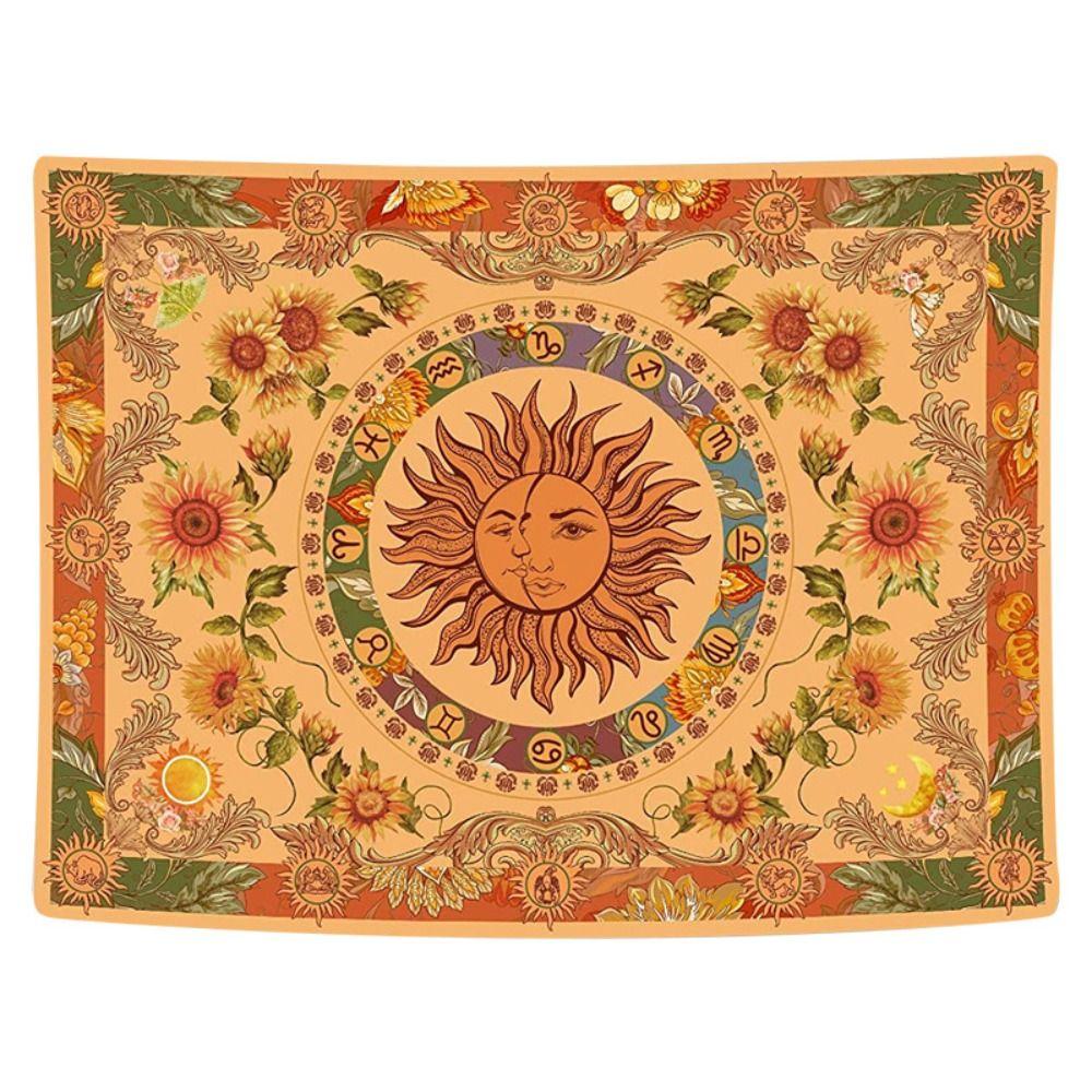 Mandala Style Sun Tapestry Sun and Moon Wall Rug Backdrop Wall Hanging Blanket Home Decor