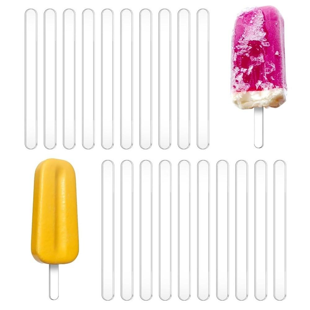 50PCS Flat Stick Popsicle Sticks Rounded End Craft Sticks New Candy Sticks Party Supplies
