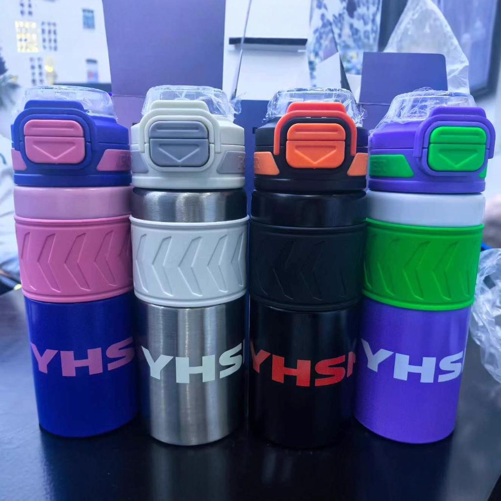 Stainless steel thermos cup high value outdoor double drink bouncing straw portable sports cup