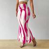 Women Fishtail Skirt Zebra Pattern Hip-Covering Maxi Skirt High Waist Office Lady Long