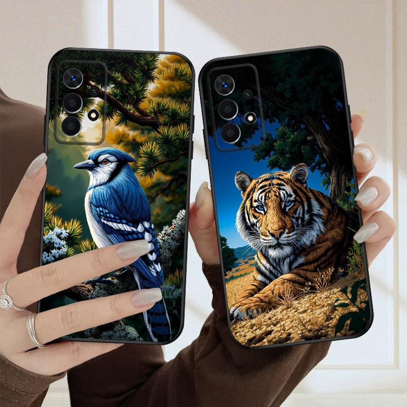 Милый тигр и птица Для Samsung A03 Core A04 05 06 12 14 15 16 22 23 Galaxy 25 26 4G 34 35 52 53 56 71 73 90 5G мягкий чехол для телефона