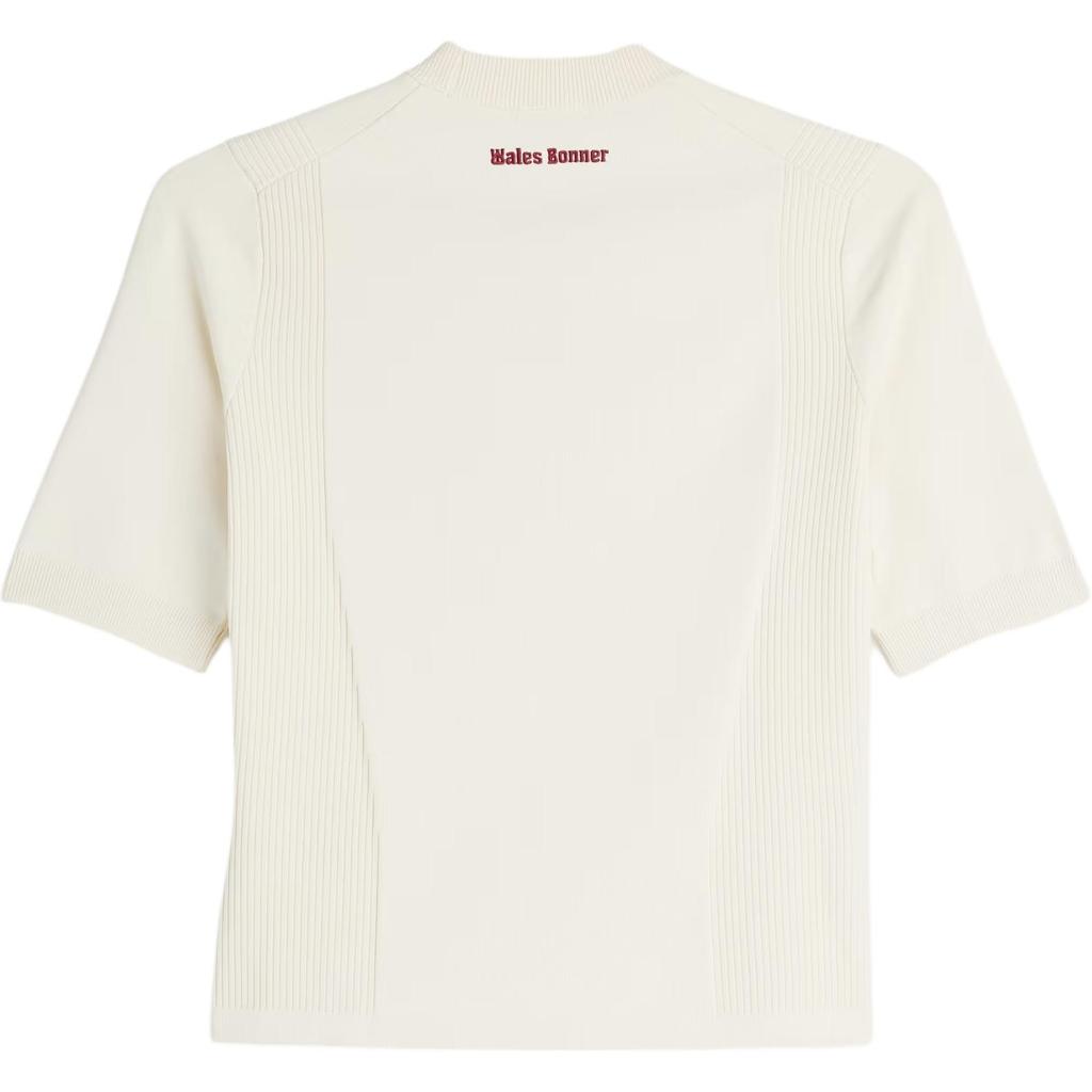 Adidas Оригинальная облегающая футболка Wales Bonner с логотипом, удобная, простая трикотажная футболка с коротким рукавом, женская футболка, белая JL9587