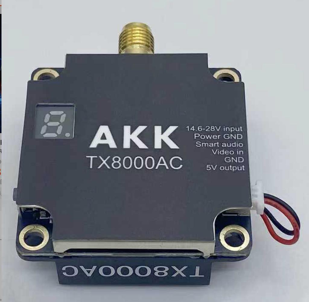 AKK TX8000AC 5.8GHz 8W High Power 80CH Metal VTX Video Transmitter with Cool Fan RC FPV 9g Long Range Fixed-wing Drones DIY
