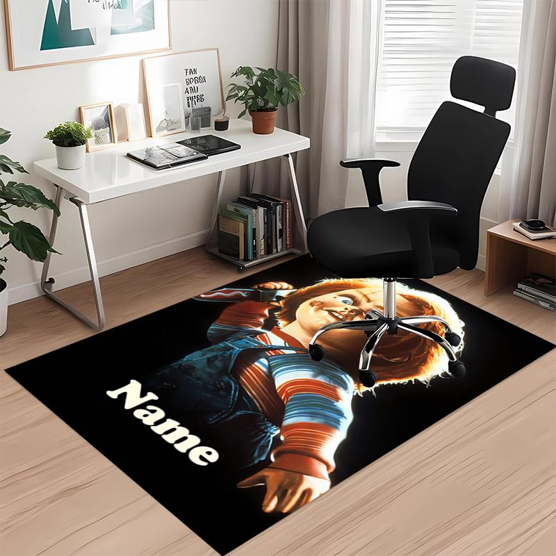 Custom Name Chucky Printed Carpet, for Office Chair Living Room Bedroom Kitchen Room Decor Gifts.