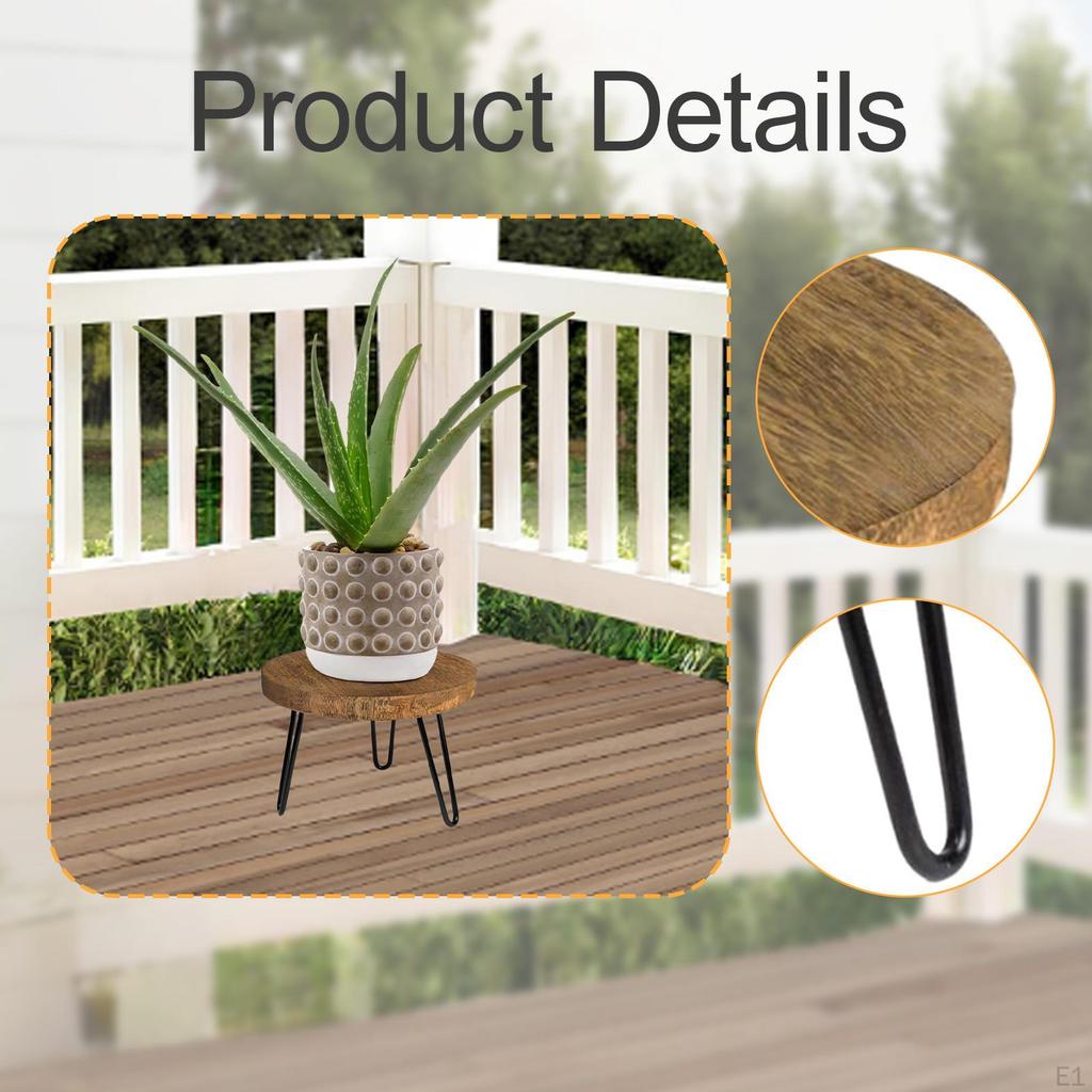 Деревянная подставка для растений Мини-подставка-средний ярус,Рустик,Держатель для цветочного горшка,Деревянный табурет для столешницы