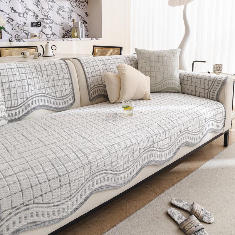 Summer Sofa Cushion New Ice Silk Straight Row Sofa Mat Seat Cushion Advanced Cooling Sofa Cover Cover Cloth