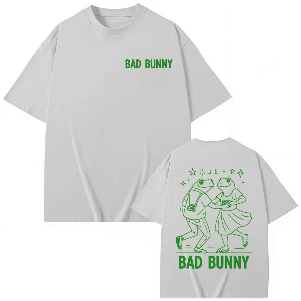 Футболка с мерчем рэпера Bad Bunny в стиле Харадзюку Хип-Хоп, с коротким рукавом, для мужчин и женщин, летняя, повседневная, оверсайз