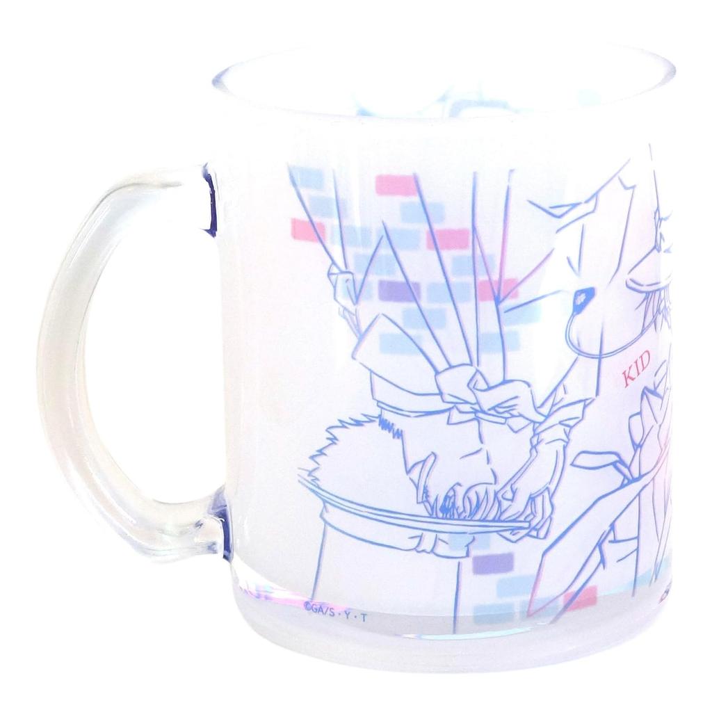 Кружка "Детектив Конан" Кид, Стеклянная кружка, Прибл.. 320 мл, Линейный рисунок, Посуда, Товары, Сделано в Японии, 034184