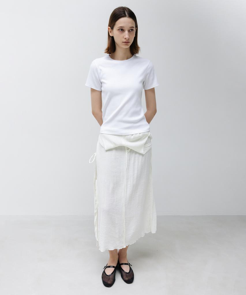 INSILENCE WOMEN Washed Rib Half Sleeve White