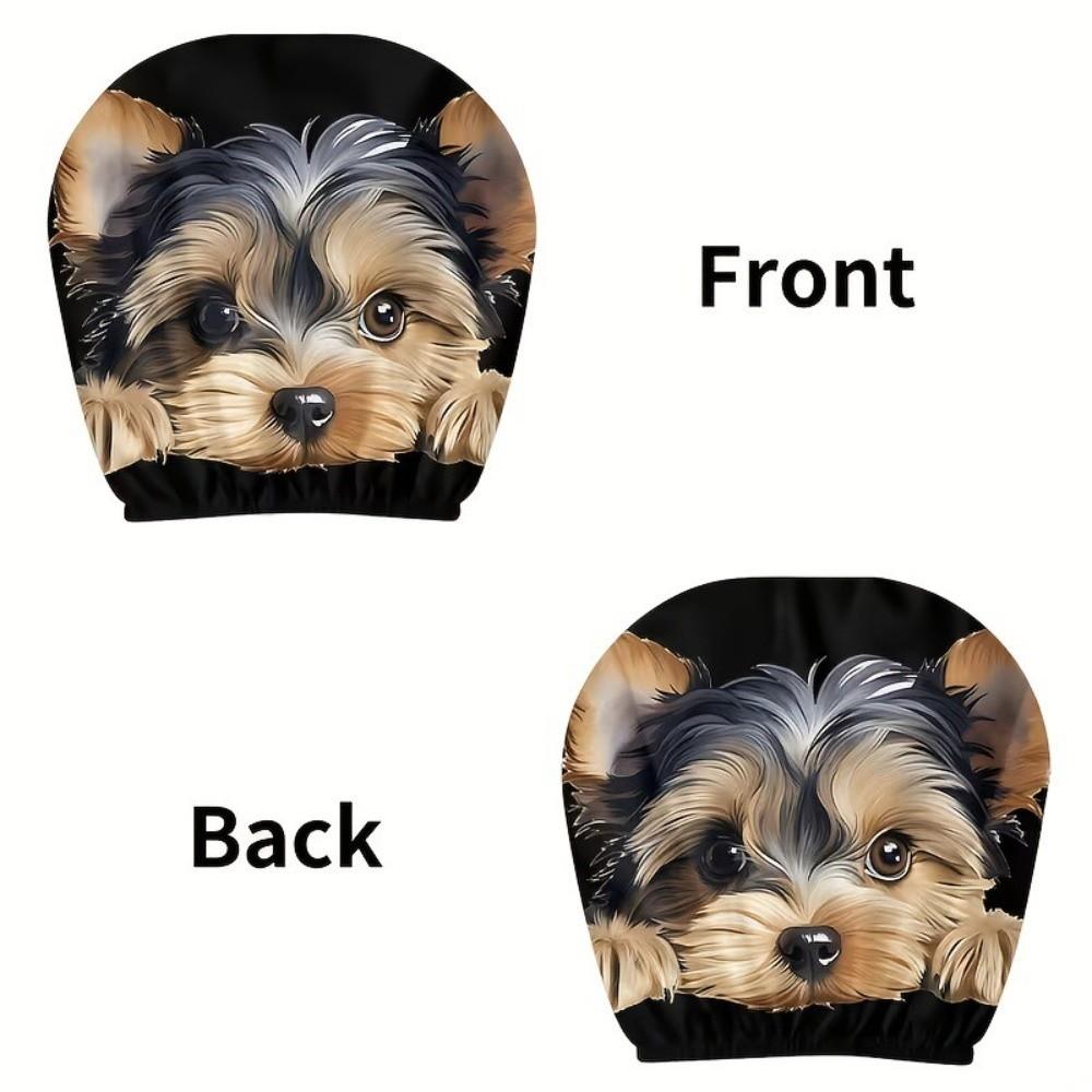 2PCS Soft Seat Headrest Protector Cartoon Dog Pattern Car Headrest Covers Car Seat