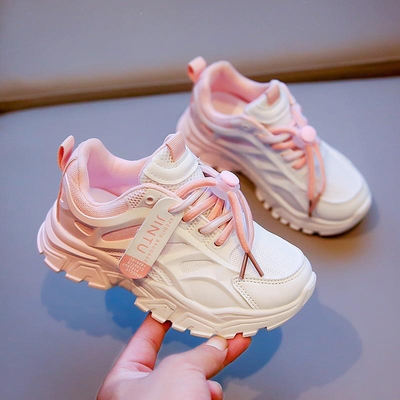 Kids Summer Breathable Mesh Sneakers Unisex Fashion Gradient Dad Shoes Lightweight Casual Running Shoes For Boys And Girls