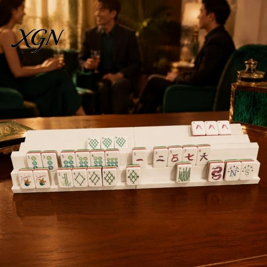 Portable Mahjong Game Accessories 1/2/4Pcs Folding Double Rack, 2 Player Tile Holder Stands for Up to 1.5 Inches Tiles, Accessory