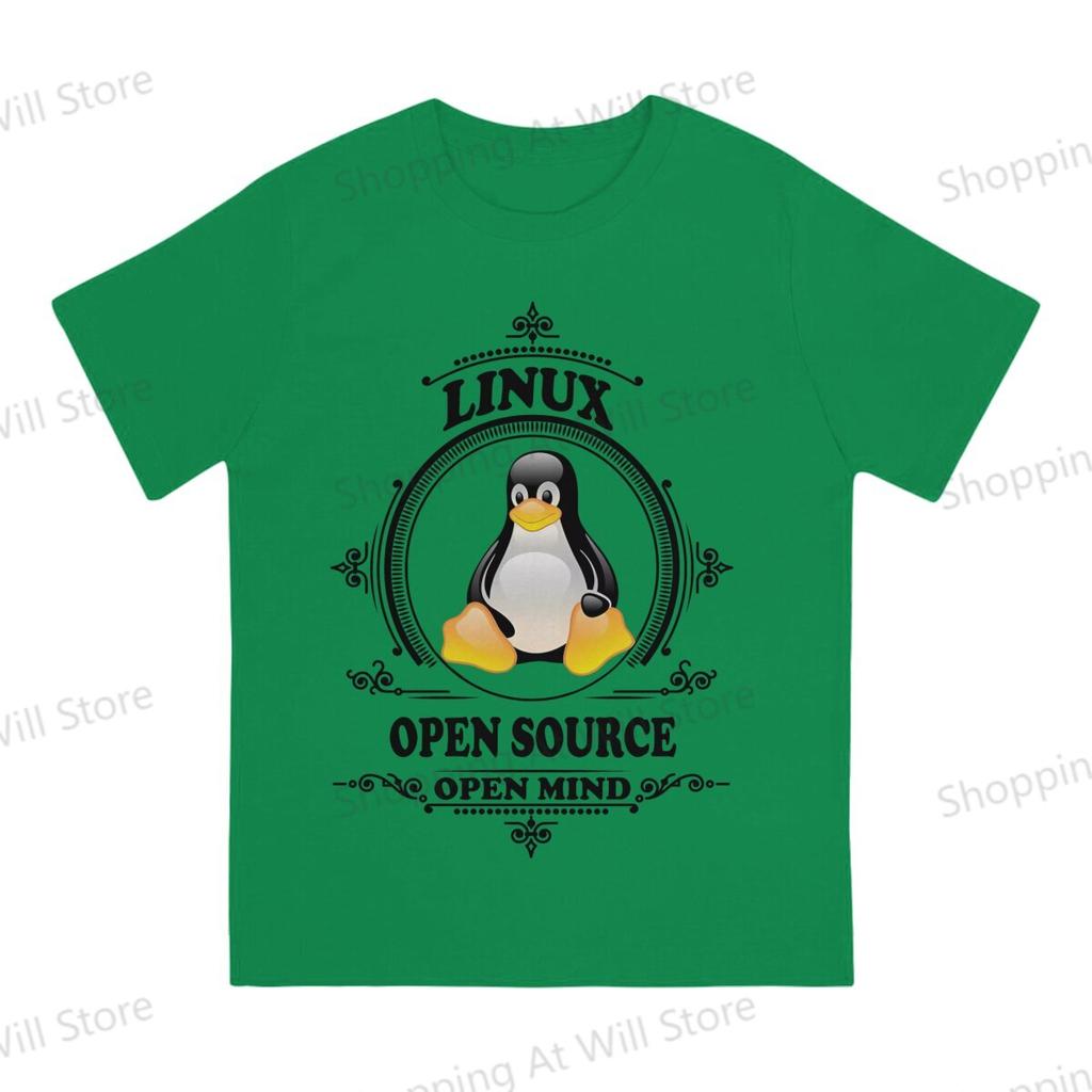 Топы Хлопок Мода Linux Открытый Исходный Код Открытый Разум Унисекс и Женские Футболки Linux GNU Minix Unix С коротким рукавом забавный принт