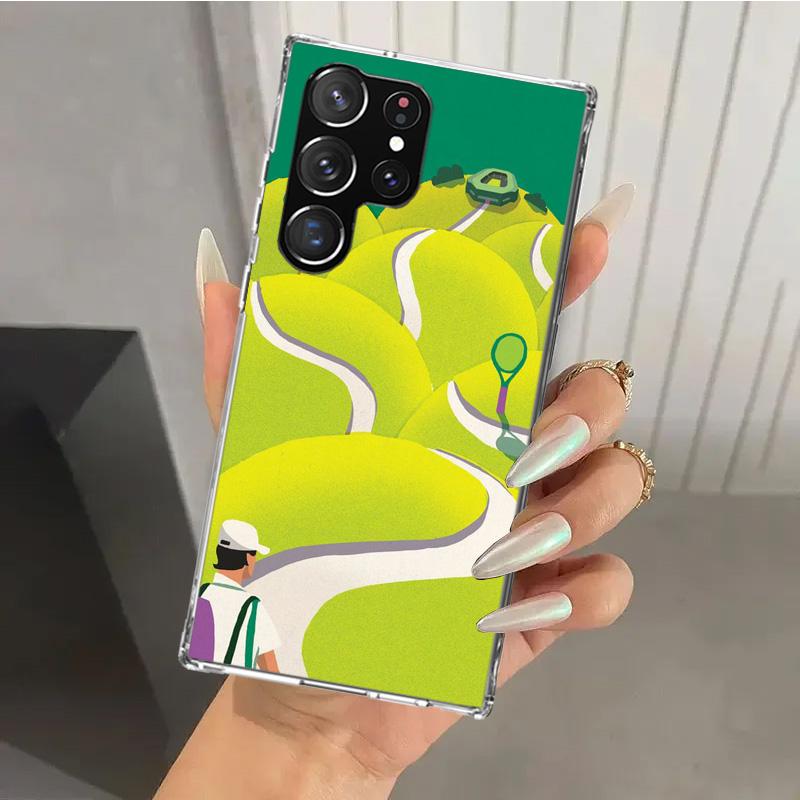 Спортивный чехол для телефона с принтом в виде тенниса для Samsung Galaxy S26 S24 S23 Ultra S25 Edge S22 S21 Plus S20 FE + Мягкий чехол с принтом Funda Galaxy S25 S2