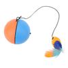 Cat Automatic Moving Ball with Plush Feather Pendant Intelligent Sensor Self Rotating Cat Toy Blue