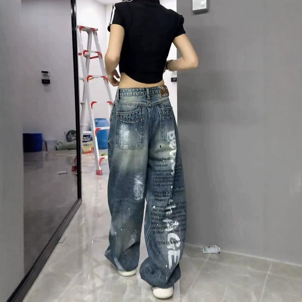 Women Straight Leg Denim Jeans Casual Solid Color Cotton Blend High Waist Daily Streetwear Long Pants