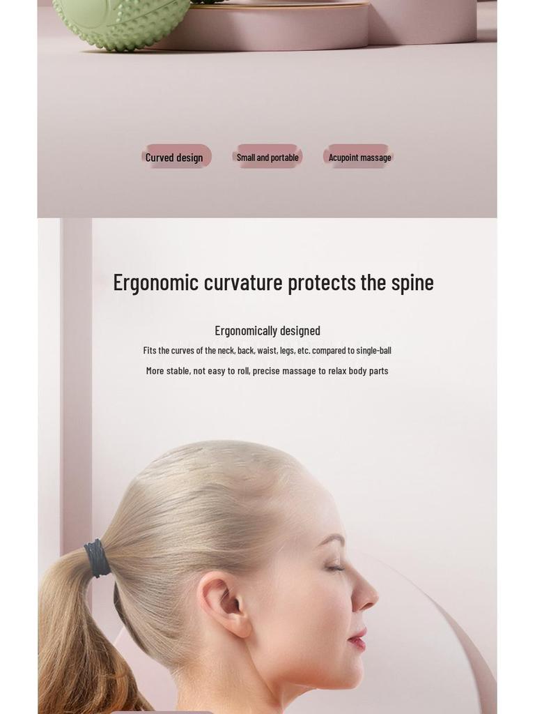 Миофасциальный двойной массажный мяч для стопы, позвоночника, расслабления мышц и стимуляции акупунктурных точек