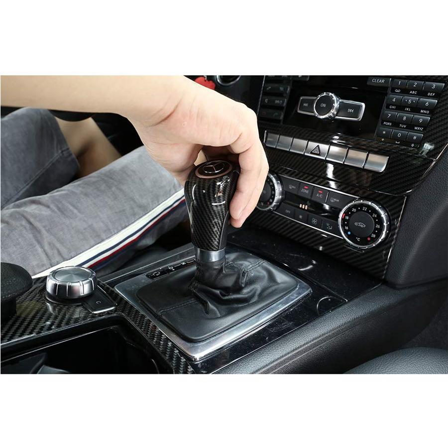 Carbon Fiber Gear Shift Knob Cover Trim Fit For Mercedes-Benz W204 C E G GLS Class