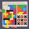 Wooden Educational Tetris Tangram Puzzle 3 In 1 Game for Kids