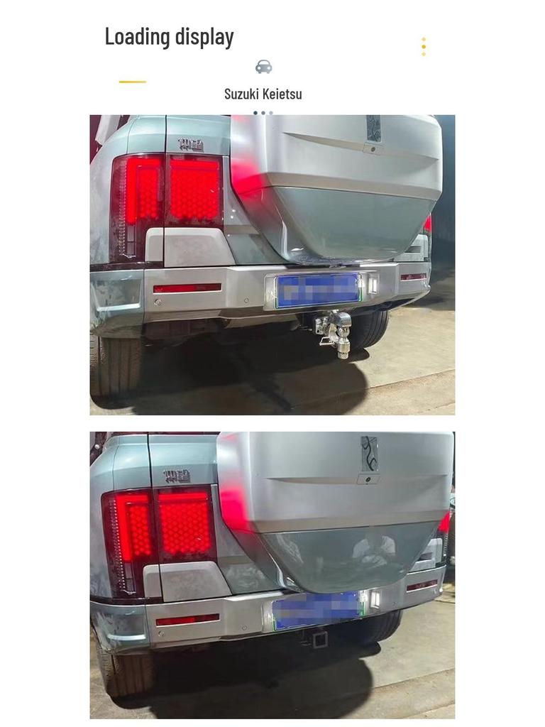 Compatible BYD U8 Trailer Hitch Wiring for Towing RVs, Motorcycles, Boats; Rear Bumper Anti-Collision Hook with Square Hole