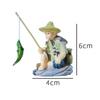 Exquisite Figurine Decor Fishing Figurine Aquarium Decoration Vintage Sandstone Fisherman Statue for Fish Tank Garden for Home