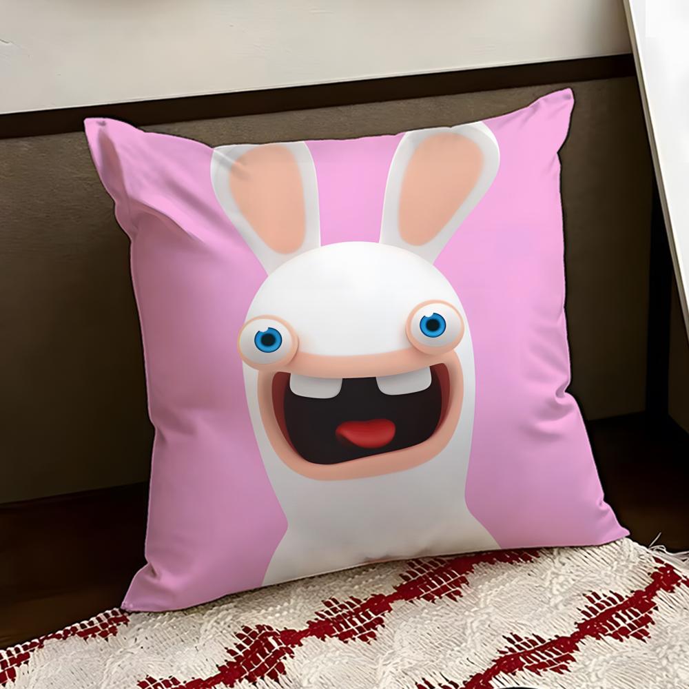 RRabbids IInvasion Cushion Cover Reversible Soft Durable Pillow Cover Home  Car MultiScene Use for Daily Comfort